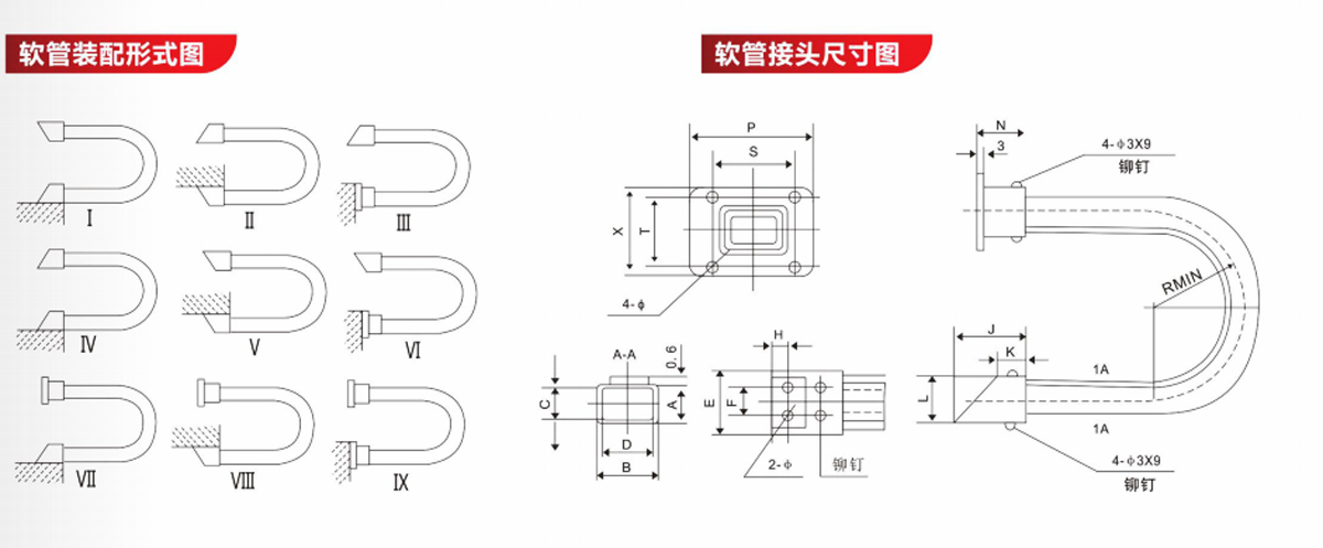 JR矩形金属软管装配图