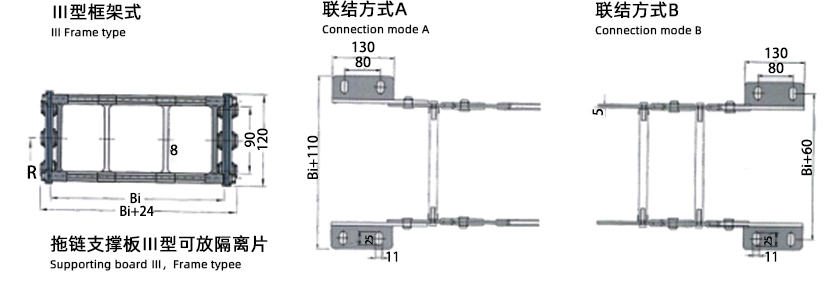 TL125型钢铝拖链安装尺寸图2